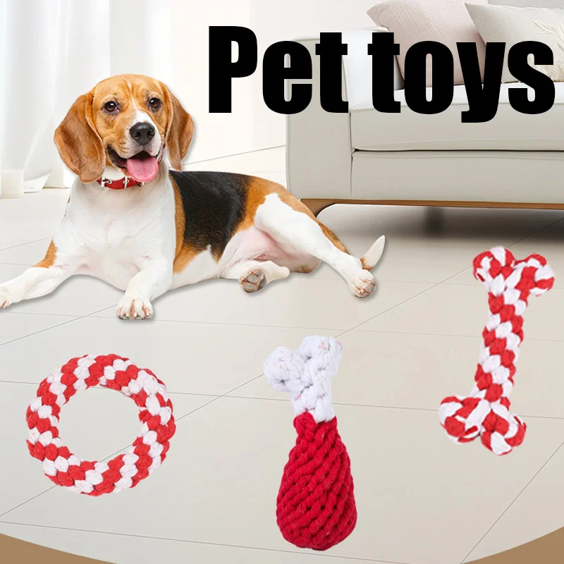 Juguete Masticable Duradero para Perros con Forma de Corazón Tejido a Mano: Cuerda de Algodón con Nudos en Forma de Pata de Pollo Resistente a Mordidas para Todas las Razas, Limpieza Dental, Set de San Valentín para Mascotas