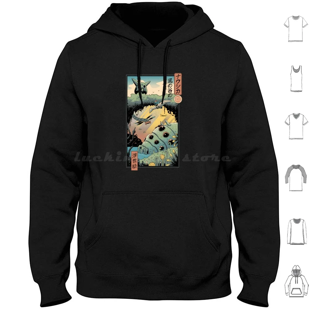 Ukiyo E Wind Valley Hoodie Cotton Long Sleeve Anime Japan Japanese Ukiyo E Woodblock Woodblock Wind Valley Sci Fi Science