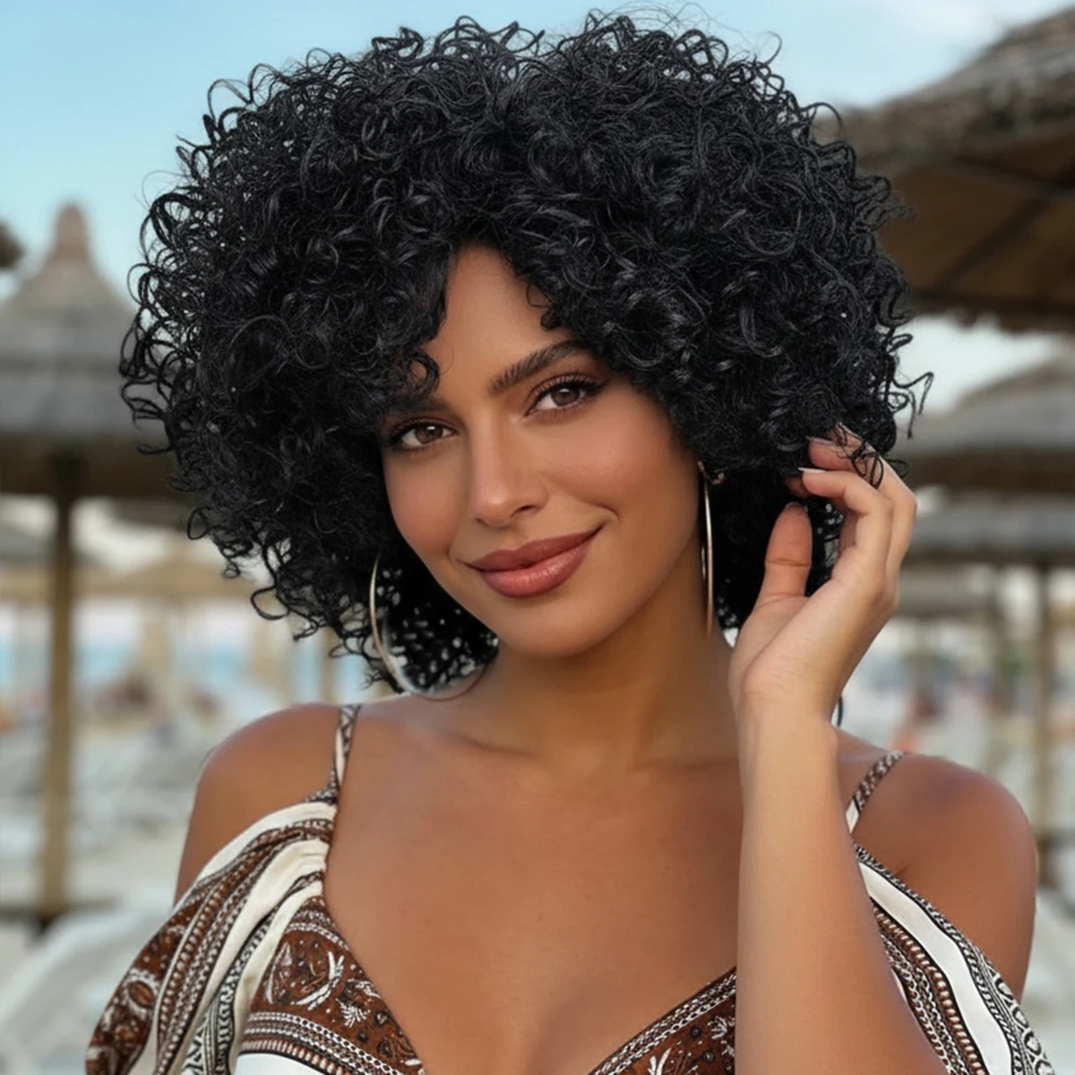 Afro Curly Wig With…