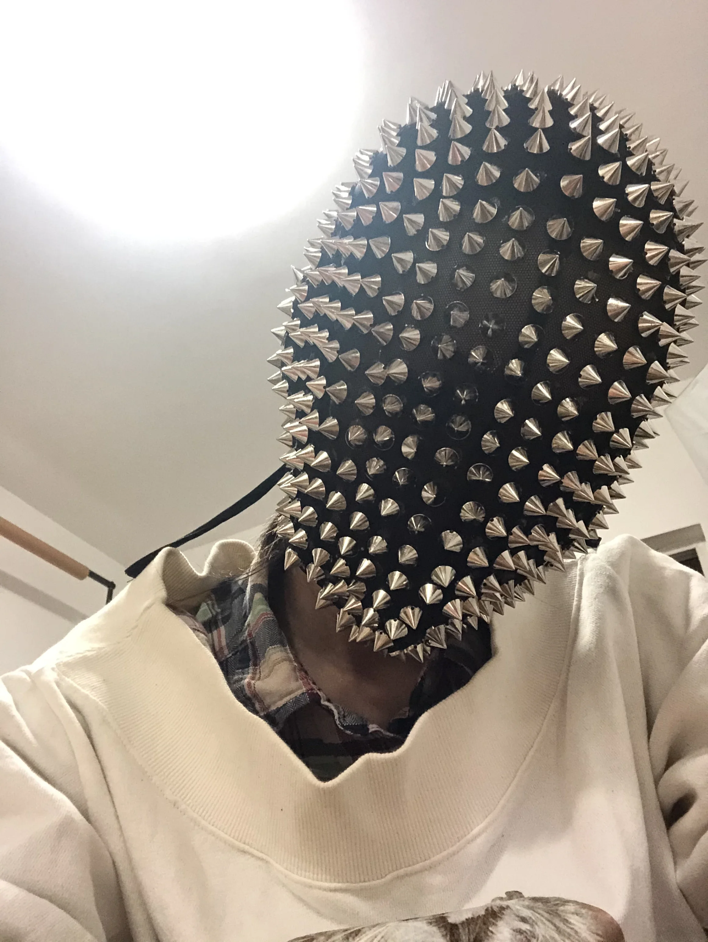 Nightclub DJ Singer Dancer Stage Performance Accessories Halloween Face Cover Male Female Mask Rivet Rhinestones Mask Headgear