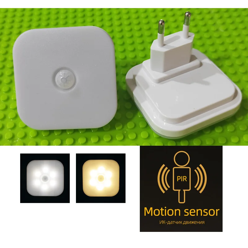 Night Light EU Plug Smart Motion Sensor LED Night โคมไฟบันไดตู้เสื้อผ้าทางเดิน WC ข้างเตียงโคมไฟสำหรับห้องโถง pathway A3