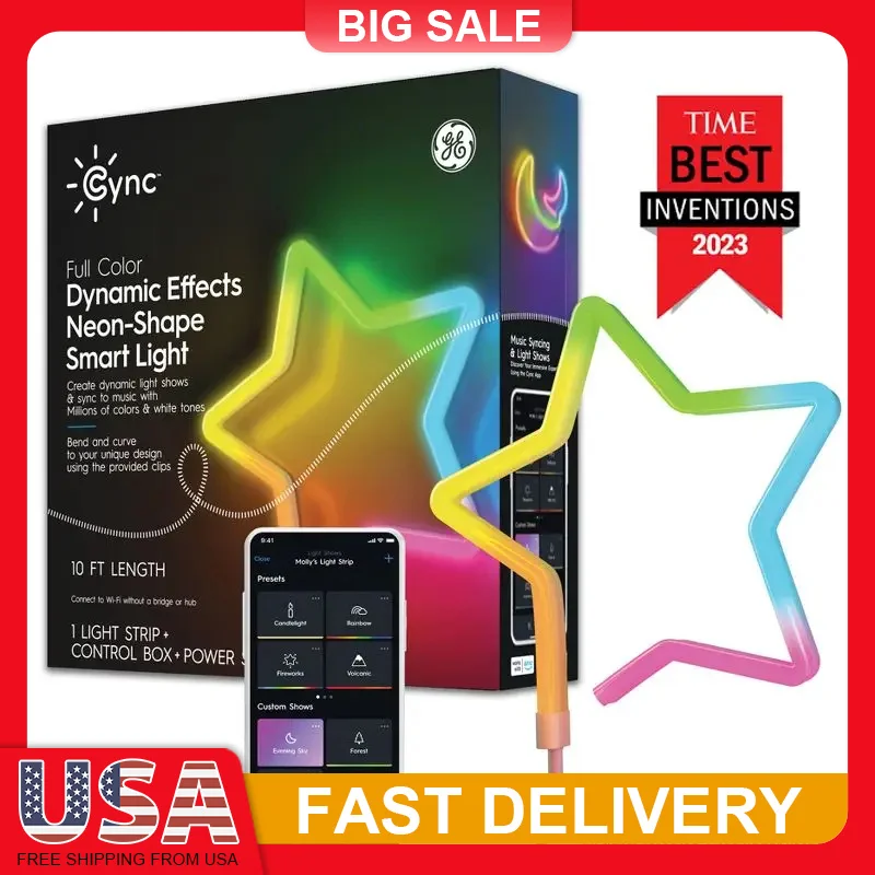 

16ft Smart Neon LED Strip Lights Bendable WiFi App Control Music Sync Alexa Google Home Compatible for Party Gaming Room Decor