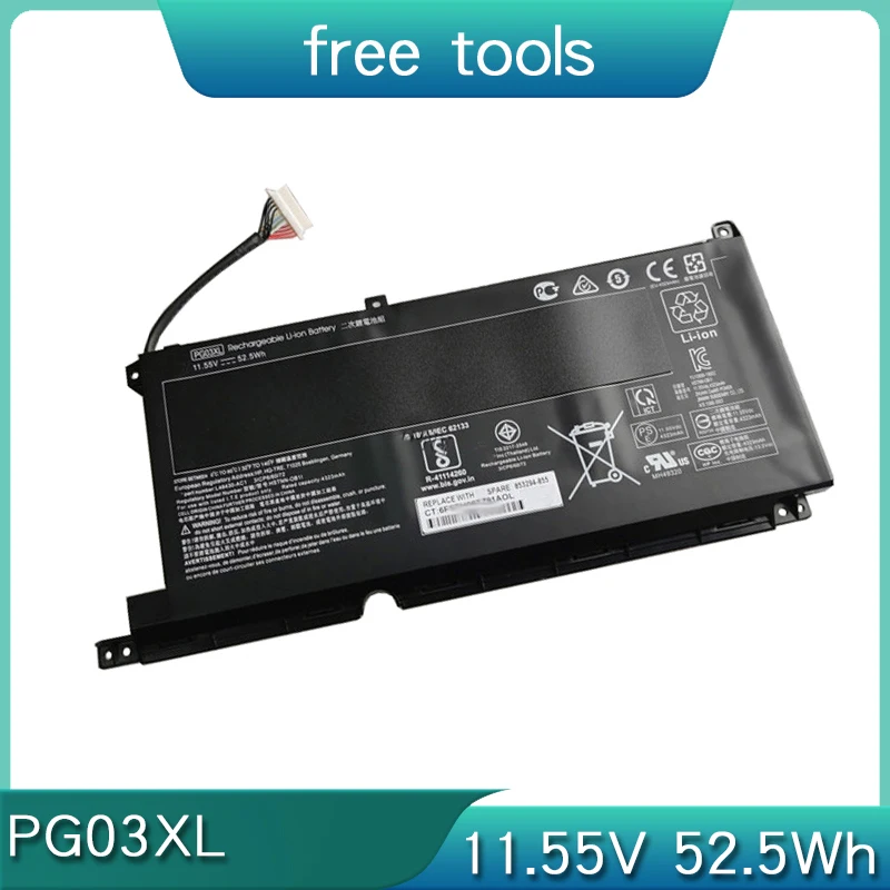 НОВЫЙ аккумулятор PG03XL 11,55 В 52,5 Втч для HP Pavilion Gaming 15-DK dk0020TX 15-ec ec0000 16-a0000 OMEN 5X FPC52 HSTNN-DB9G L48430-2B1 НОВЫЙ аккумулятор PG03XL 11,55 В 52,5 Втч для HP Pavilion Gaming 15-DK dk0020TX 15-ec ec0000 16-a0000 OMEN 5X FPC52 HSTNN-DB9G L48430-2B1