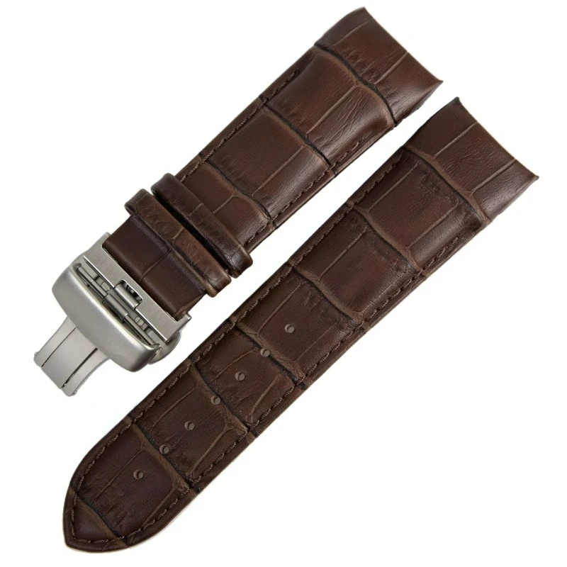 الراقية لتيسو كوتورير 1853 T035627 حقيقية جلد العجل حزام الصلب مشبك منحني واجهة ساعة ملحق 22 23 24 مللي متر