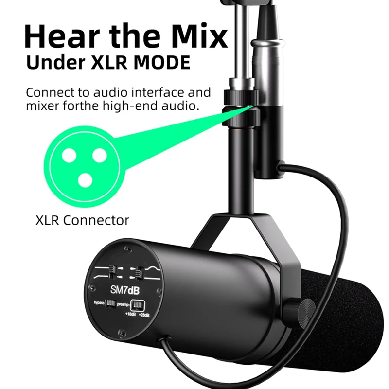 

B37B-SM7DB Dynamic Microphone Professional Dynamic Microphone Response Mic For Live Recording Streaming Podcasting Brocasting