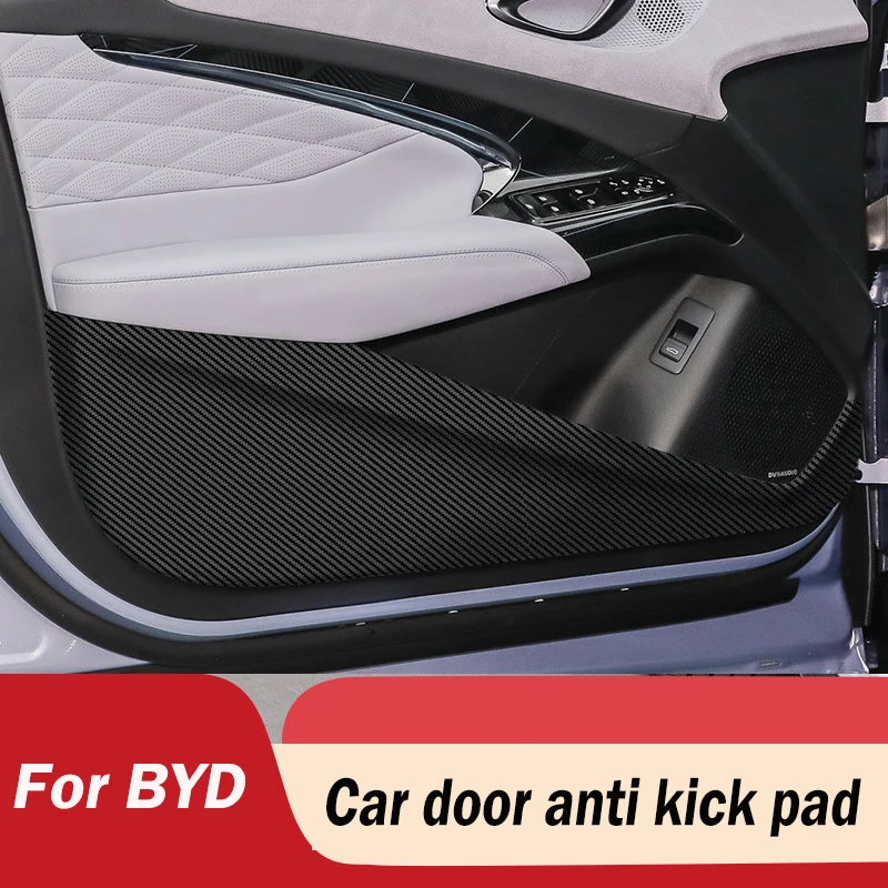 

4PCS Carbon fiber texture Door Door Anti-dirty Anti-kick Pad Cover Sticker for BYD Seagull Dolphin Seal 2023 2024 Accessories