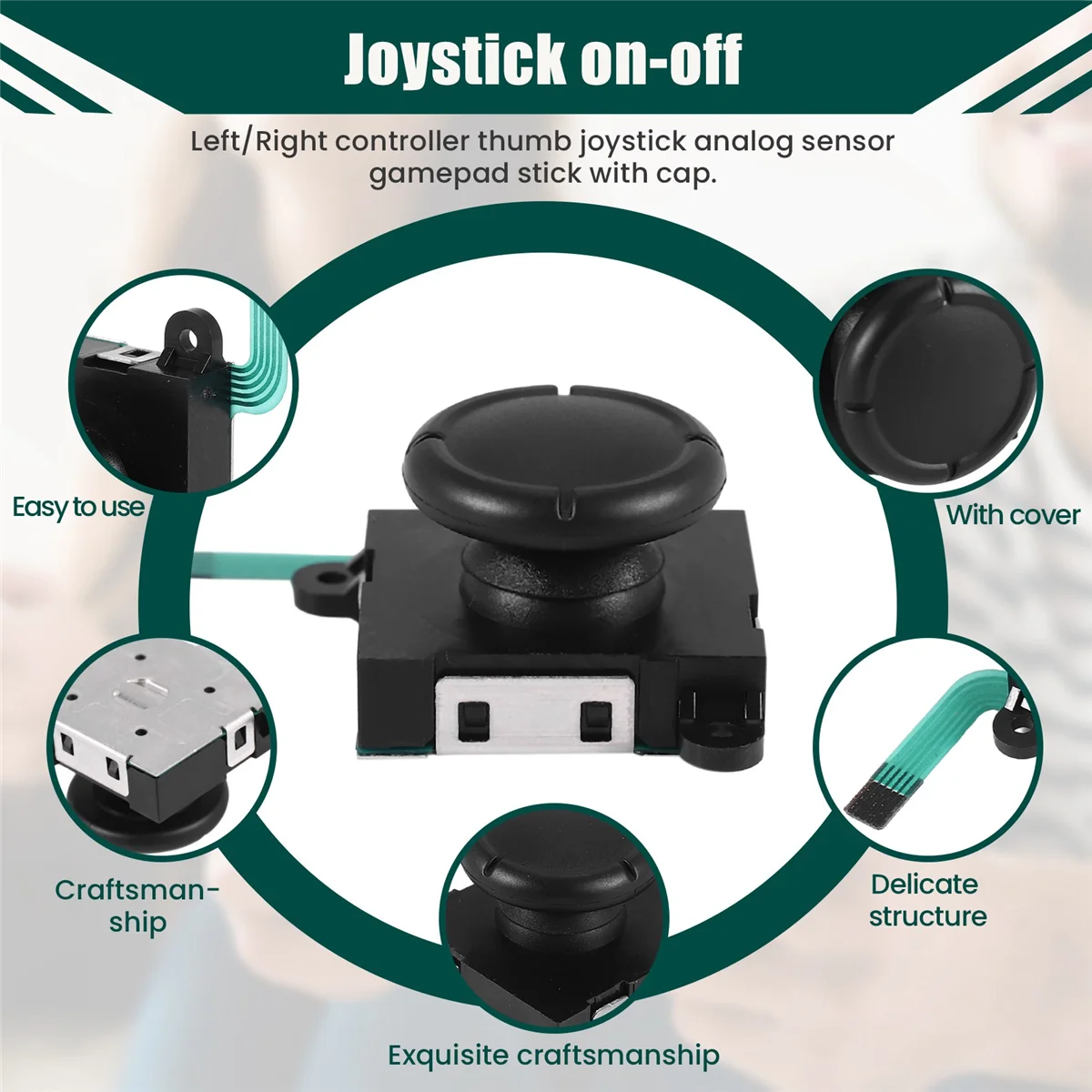 Joystick analógico 3D para interruptor controlador, polegar varas, substituições do sensor