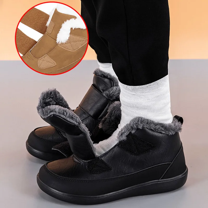 Nuevas botas ortopédicas para hombres con pies anchos y hinchados, botas de invierno unisex con ajuste para eversiones del pulgar, botas de nieve cálidas de felpa, botines de tobillo.