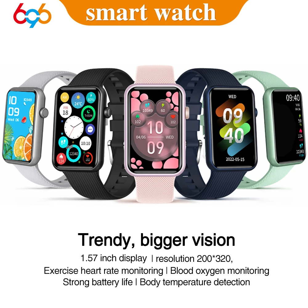 

Smart Watches Women HD BT Call Bracelet Men Blood Pressure Heartrate Waterproof Smartwatch Body Temperature Sports Fitness Music