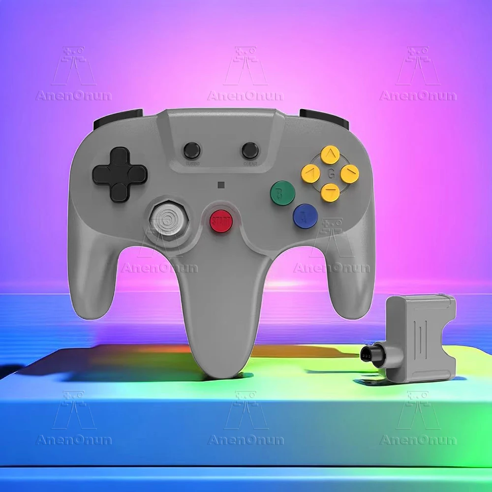 Manette de jeu rétro sans fil pour console de jeu vidéo, manette de jeu à distance, manette classique, accessoires de manette, N64, 2.4GHz, 64 bits