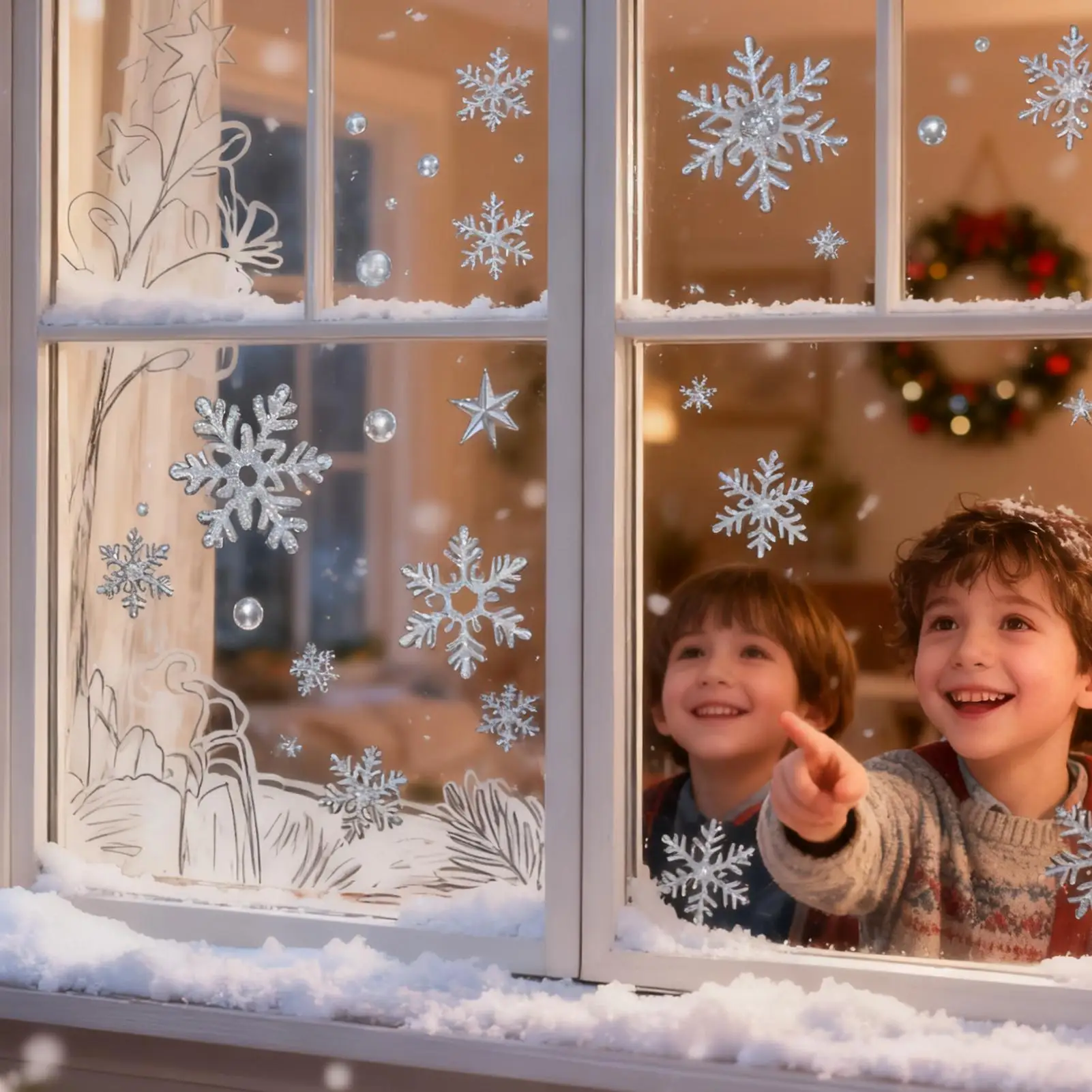شارات عيد الميلاد ندفة الثلج الشارات ندفة الثلج ملصقات نافذة عيد الميلاد يتمسك لباب زجاجي بلاط غرفة نوم الحمام غرفة المعيشة