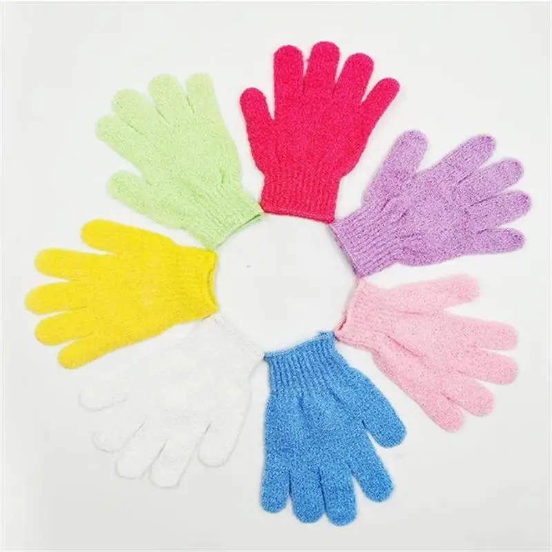 2pcs Reversible Exfoliating Shower Gloves Body Scrub Gloves Wash Cleansing Tools Bath Towel Bath Products Back Scrub Massage