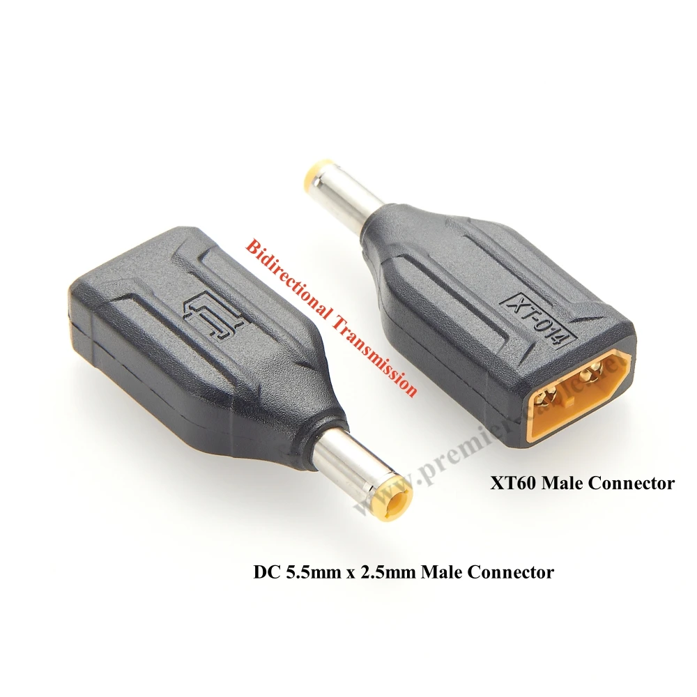 XT60 to DC5525 Adapter XT60 Male to DC 5.5 x 2.5mm Male Connector Model Airplane Power Extender for Drone Model Energy Storage