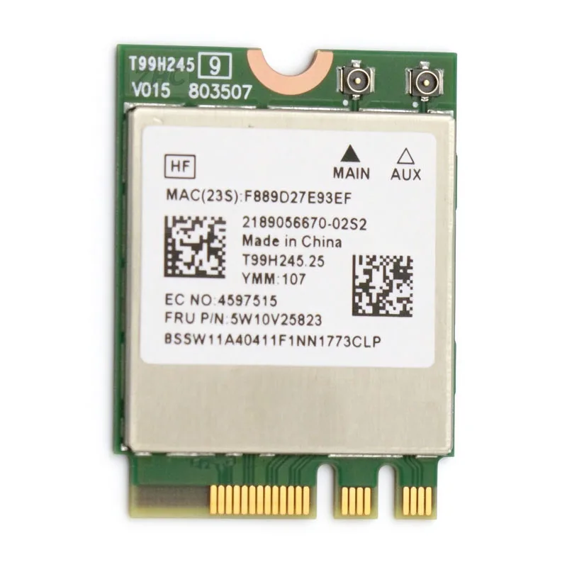 5W10V25823MT7921 M.2 Wireless CMB FXN WiFi 6 Bluetooth 5.2 Wireless Network Card For Laptop Replacement WIFI Module