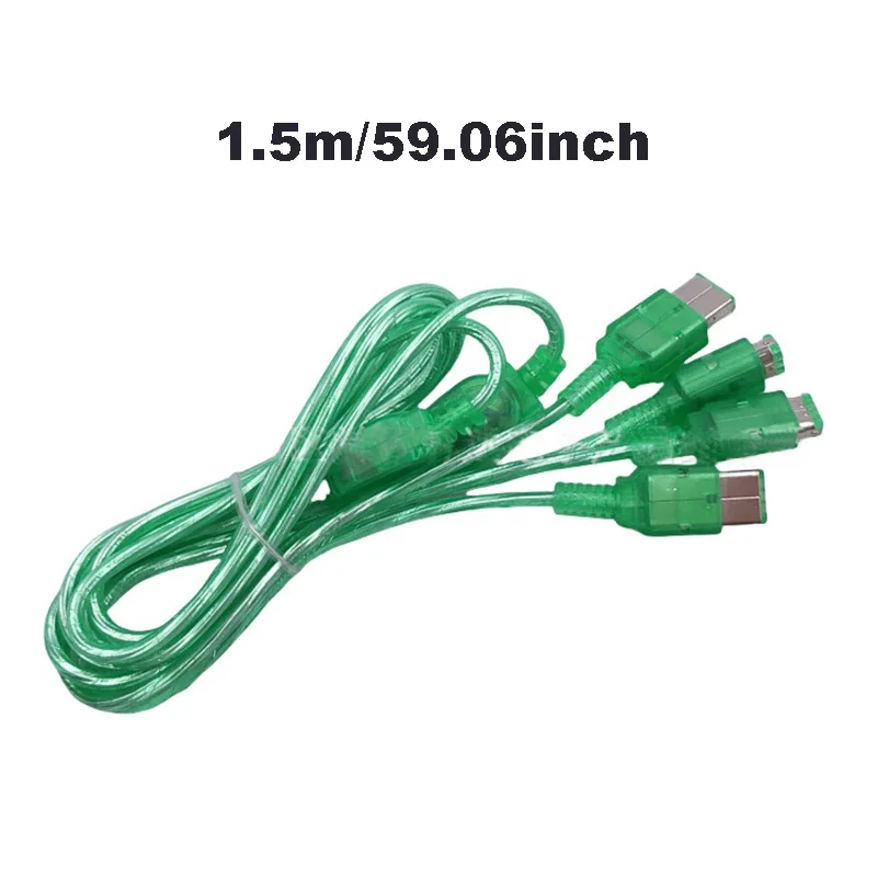 1.5m conectar cabo divisor para nintendo gameboy gbc gbp gb game console 4 jogadores gamer link cabo verde transparente estender fio