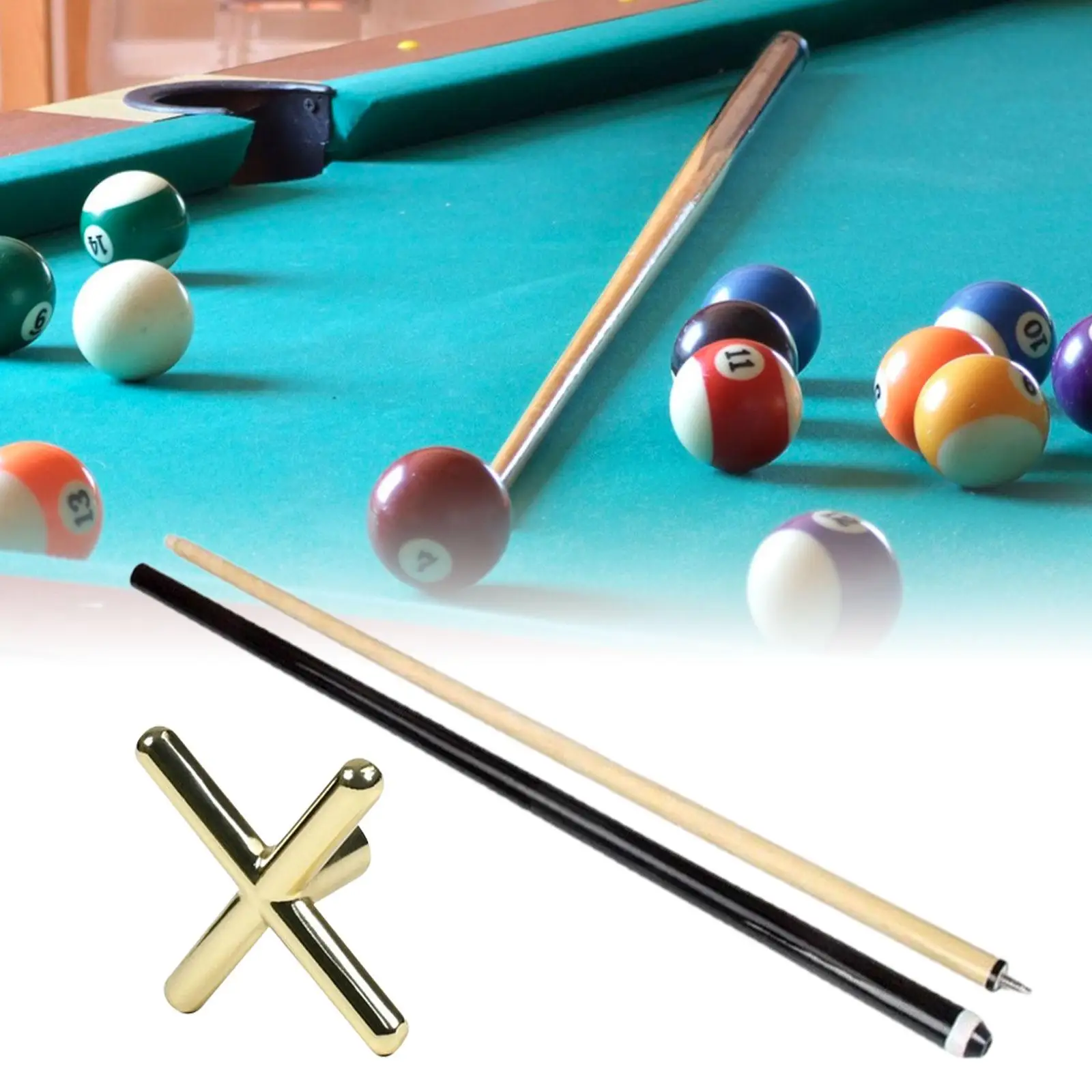 Pool Bridge Stick Set Wooden Metal Bridge Head for Players Clubs Indoor Game