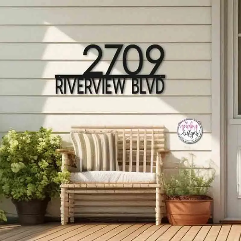 25/40cm Custom House Number Outdoor House Number Sign Personalized Family Name Door Number Signs Street Address Plaque for house