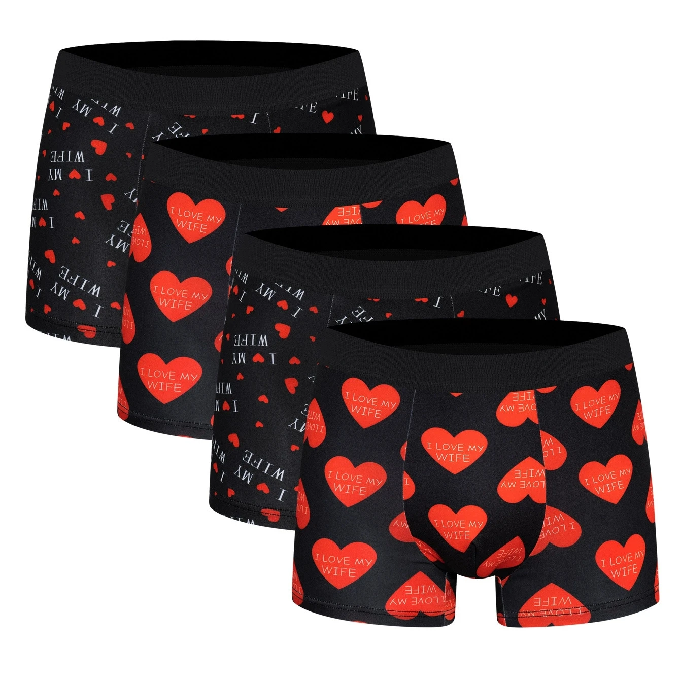 Intimo da uomo a quattro angoli più venduto con boxer da uomo alla moda stampato, mutande traspiranti a vita media