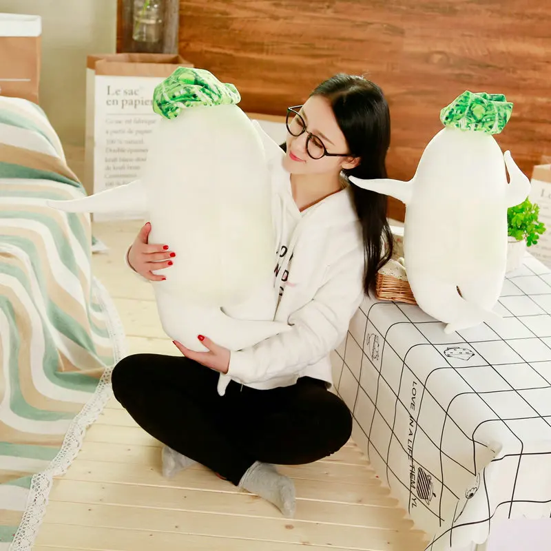 Simulation White Radish Plush Toy Stuffed Kawaii Plant Cushion Sex Pillow Creatiave Sofa Bed Decor