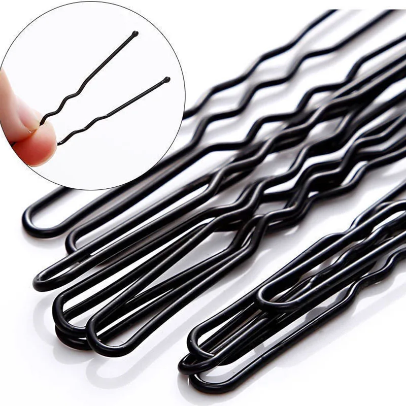 50/100 PCs Black U-Shape Hair Clips | Versatile Hairstyling Tool for Braids, Buns, Updos | Women's Hair Accessories Barrette Set