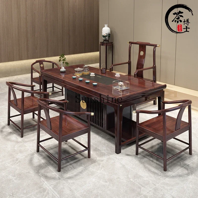 1.8 meters office rosewood dried bubble tea table and chair combination one table and five chairs red sandalwood