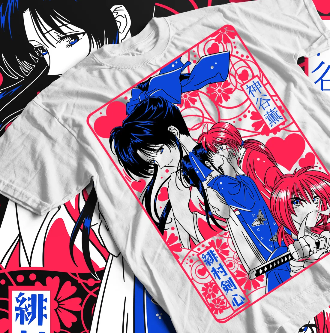 

Himura Kenshin T-Shirt Ruroun Samurai Kawai Anime Geek Otaku Gift Shirt All Size