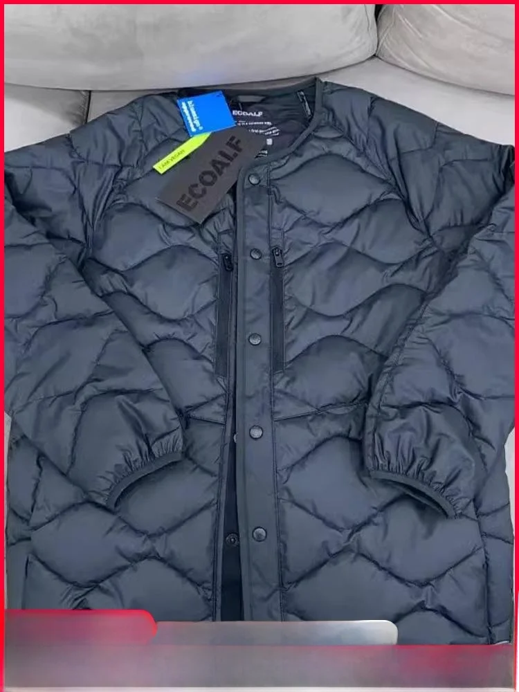 

High-End Spani Cotton Jaet ex Autumn Winter Warm Tech Sle Versatile Outerwear for Couples Stand Fit Long Sve