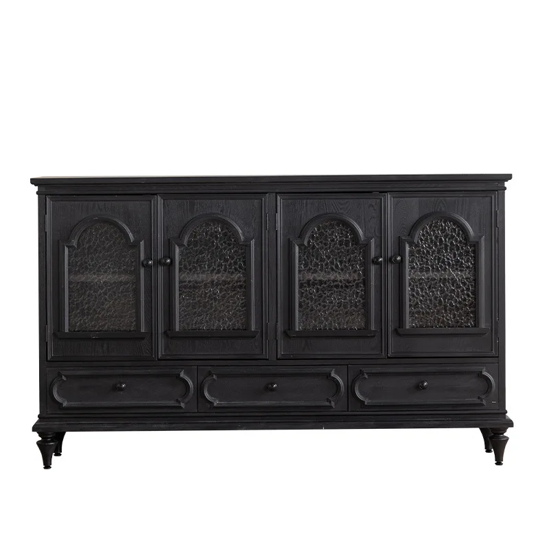

American retro solid wood dining side cabinet, against the wall to enter the entrance hall entrance cabinet