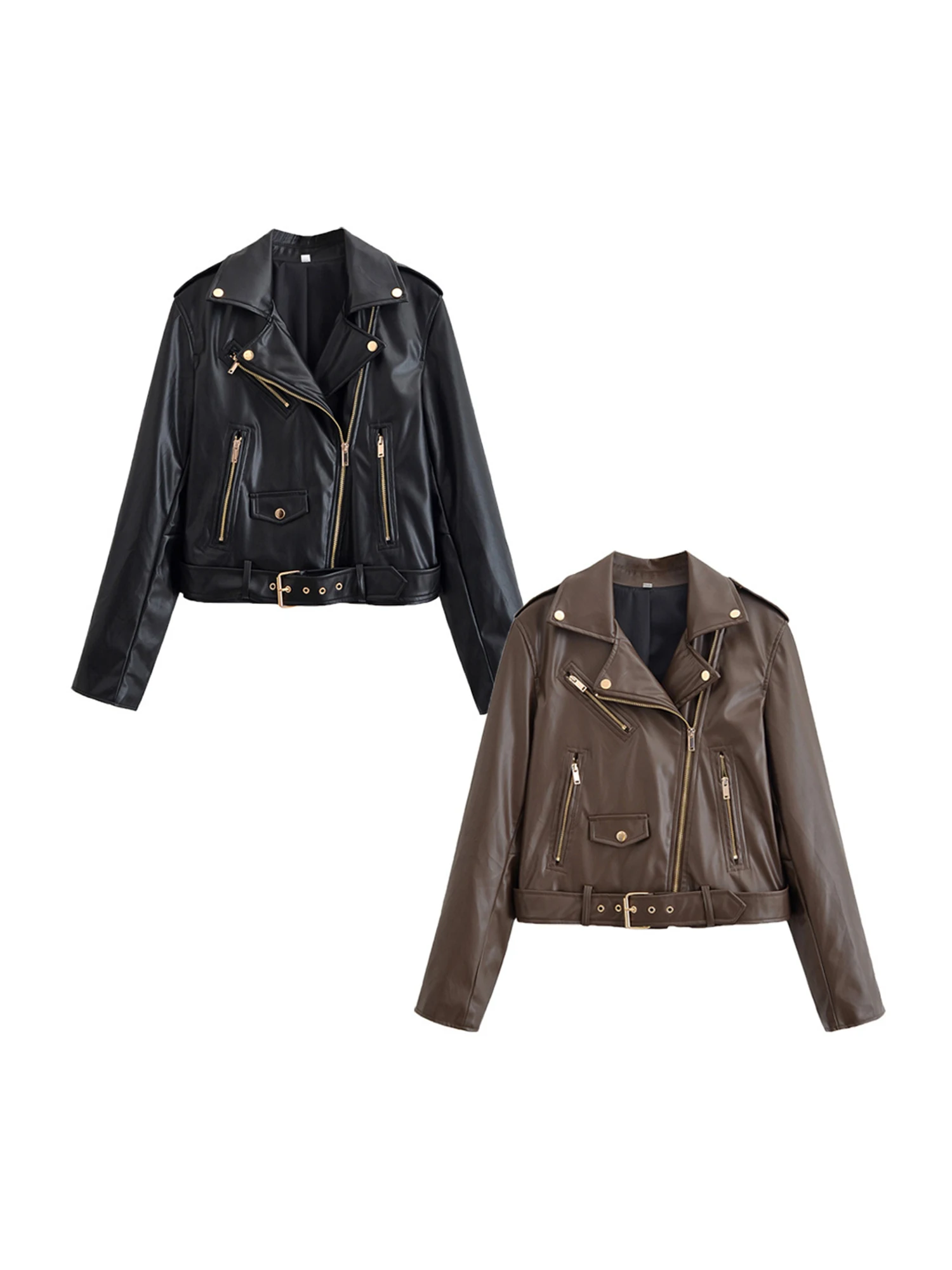 

Женская коричневая куртка из искусственной кожи, уличная мотоциклетная длинная куртка, винтажная водолазка, куртка-мустанг, верхняя одежда, одежда 2000-х годов, осень