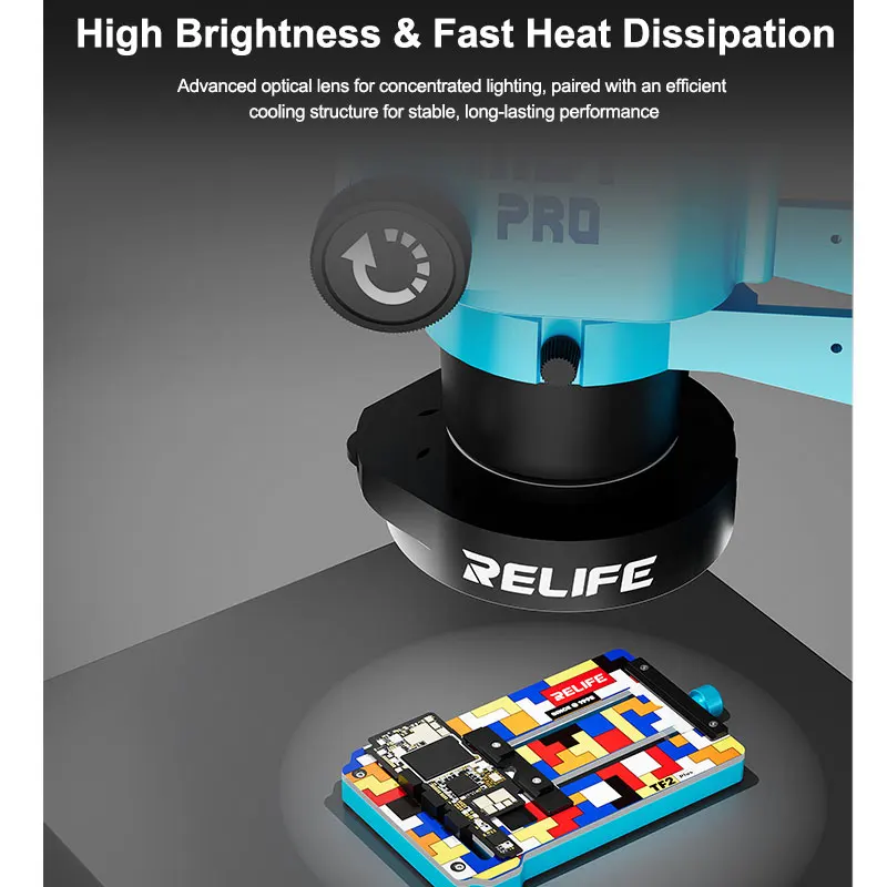 RELIFE RL-033E Adjustable Microscope Light Source Repair Tool, Small Lamp Head with Adjustable Brightness 32 LED Beads