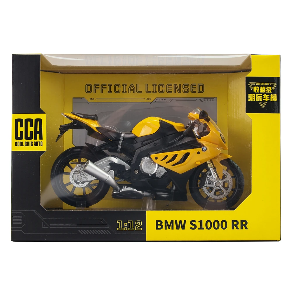 CCA 1:12 BMW S1000 RR Tricolor Alloy Motocross Licensed Motorcycle Model Toy Car Collection Gift Static die Casting Production