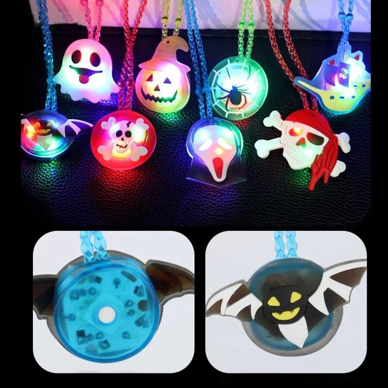 12-60 Stück Halloween LED Leuchtende Kürbis-Fingerringe Armbänder Weihnachts-Uhren Halsketten-Set Leuchtstäbe Party-Zubehör Rave-Accessoires – Detail 5