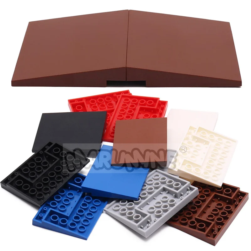 10PCS MOC 도시 벽돌 지붕 6x8 경사 패널 슬로프 빌딩 블록 스트리트 뷰 하우스 부품 액세서리 4515와 호환 가능