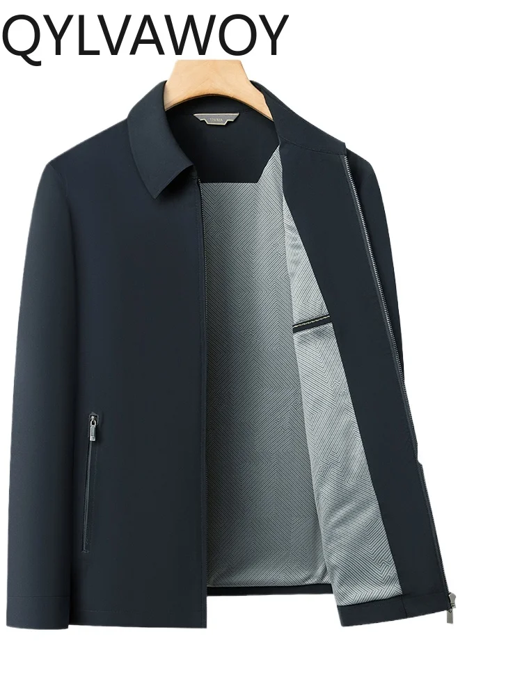 

QYLVAWOY 2025 New Autumn Men's Administrative Jacket Business High-End Cadre Outfit Middle-Aged Elderly Dad's Outerwear LJ2210