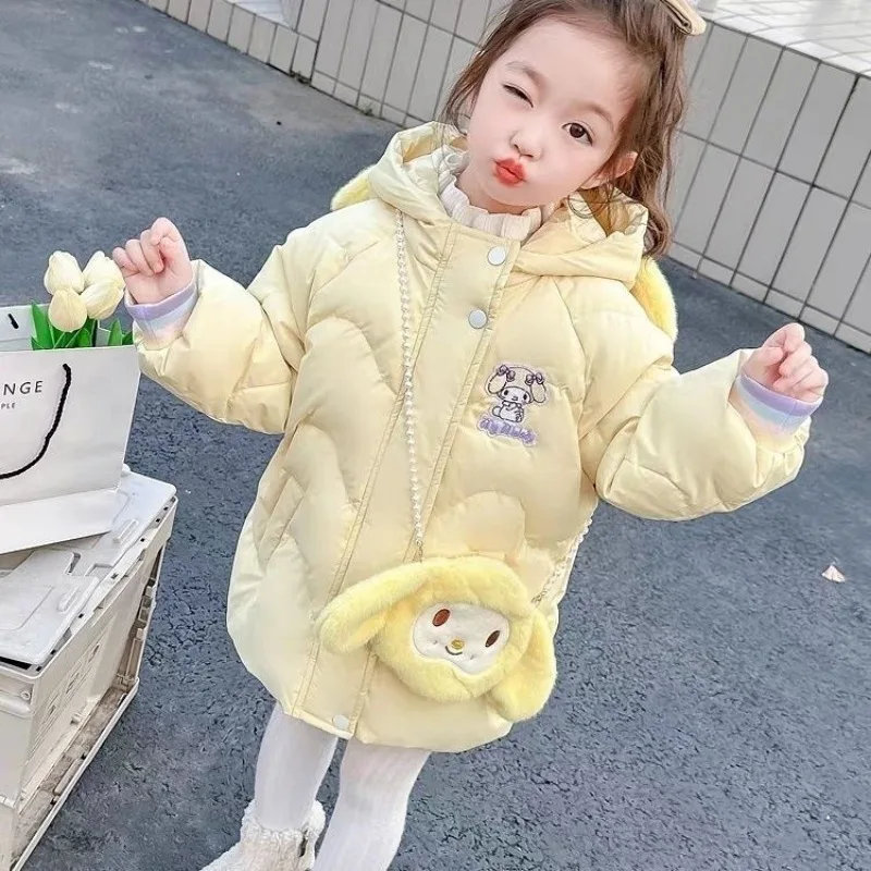 Veste à manches longues en coton rembourré Sanurgente My Melody pour enfants, manteau de dessin animé mignon, vêtements de princesse Kawaii, beaux cadeaux pour filles