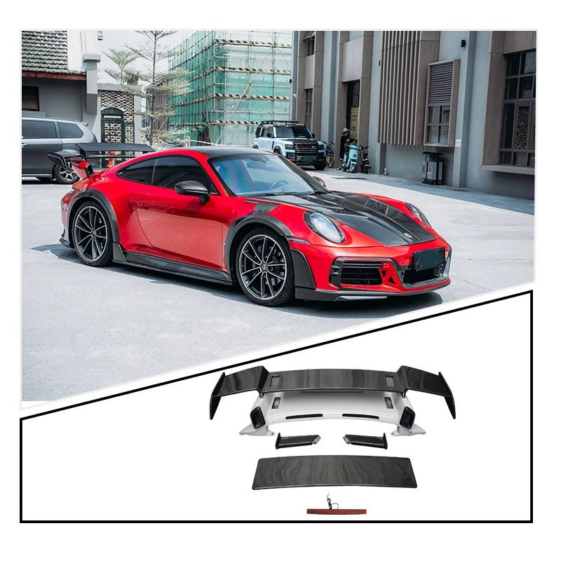 Rear Wing Car Spoilers Car Trunk Spoiler for Porsche 911 992 GTstreet R Splitter Performance Kit