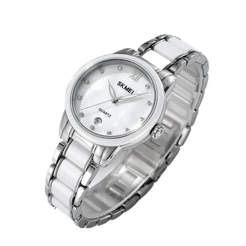 SkmeiNew ساعة نسائية ساعة بسيطة موضة الماس كوارتز Watch30Women's مقاوم للماء أنيقة كل مباراة