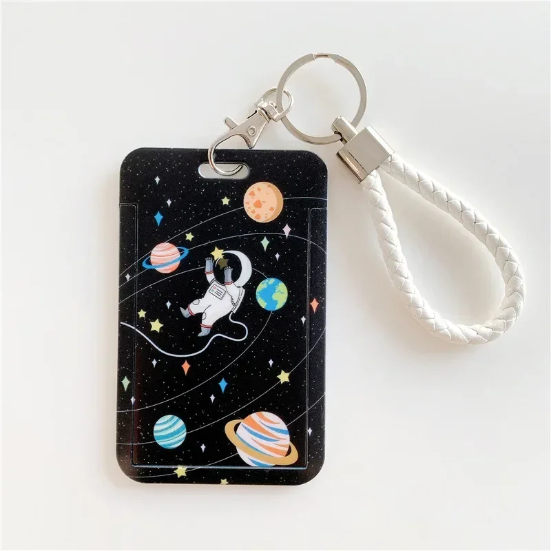 Cute Planet Astronaut Student Campus Card Set Bus Ic Meal Door Card Work Permit Label Key Access Card Protection Case