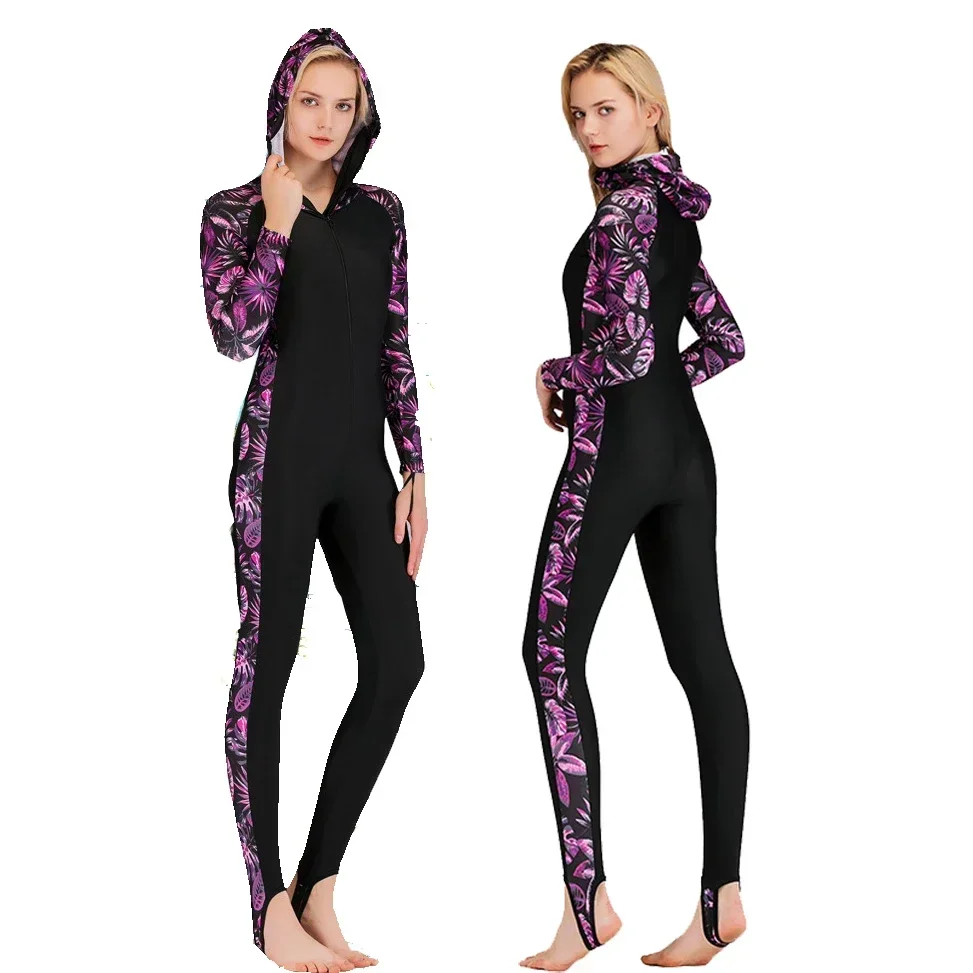 One piece  full body rash guard for Women long sleve Full  swimsuit lycra  rashguard suit surfing swimwear  sleeve swim