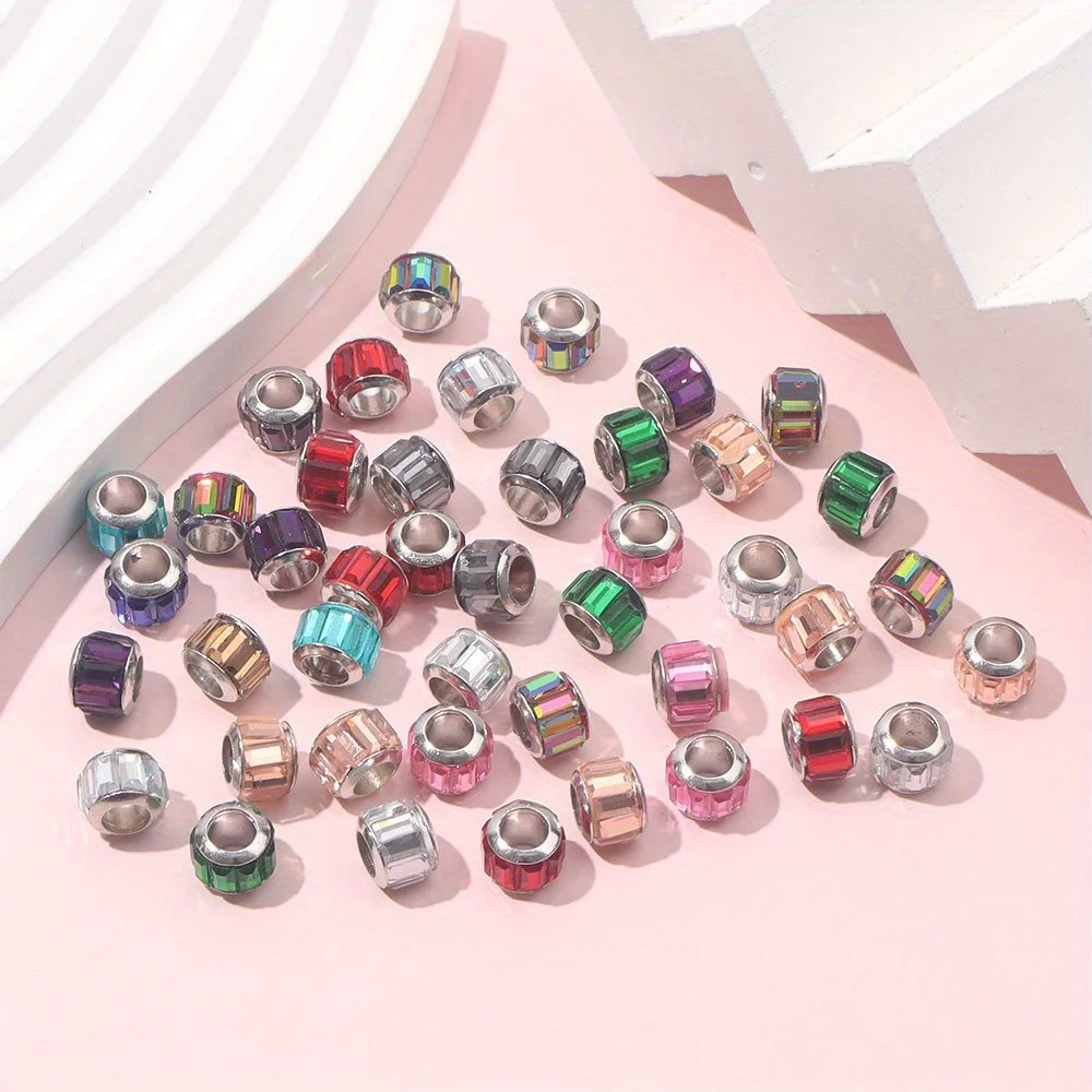 8/16/24 قطعة مزيج اللون الراتنج النمط الأوروبي الخرز ثقب كبير ، DIY بها بنفسك مجوهرات اكسسوارات ، عيد الحب ، عيد الميلاد ، هدايا عيد الشكر