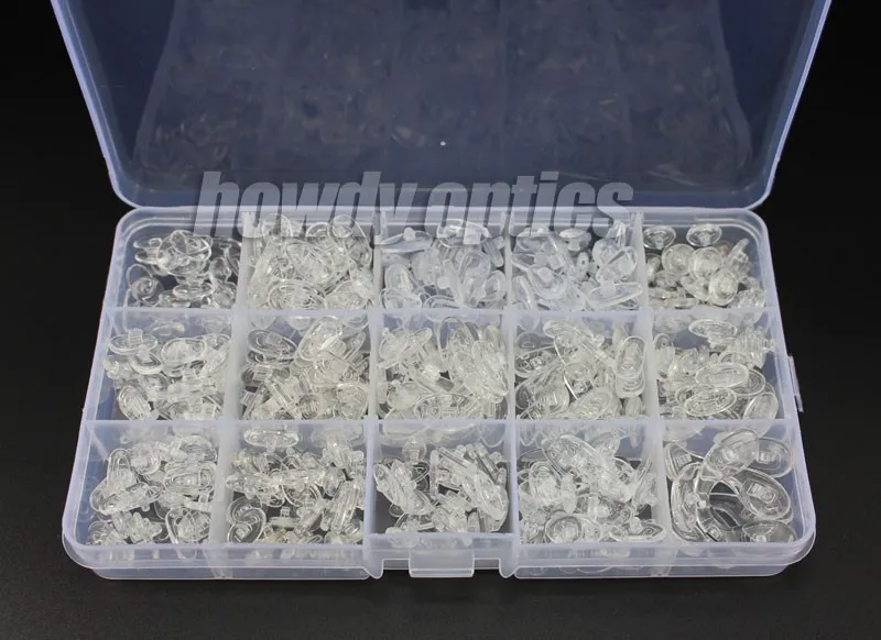 425pcs/set Silicone Glasses Nose Pad Kit Eyeglasses Repair Nose Pads Box 15 Different Sizes