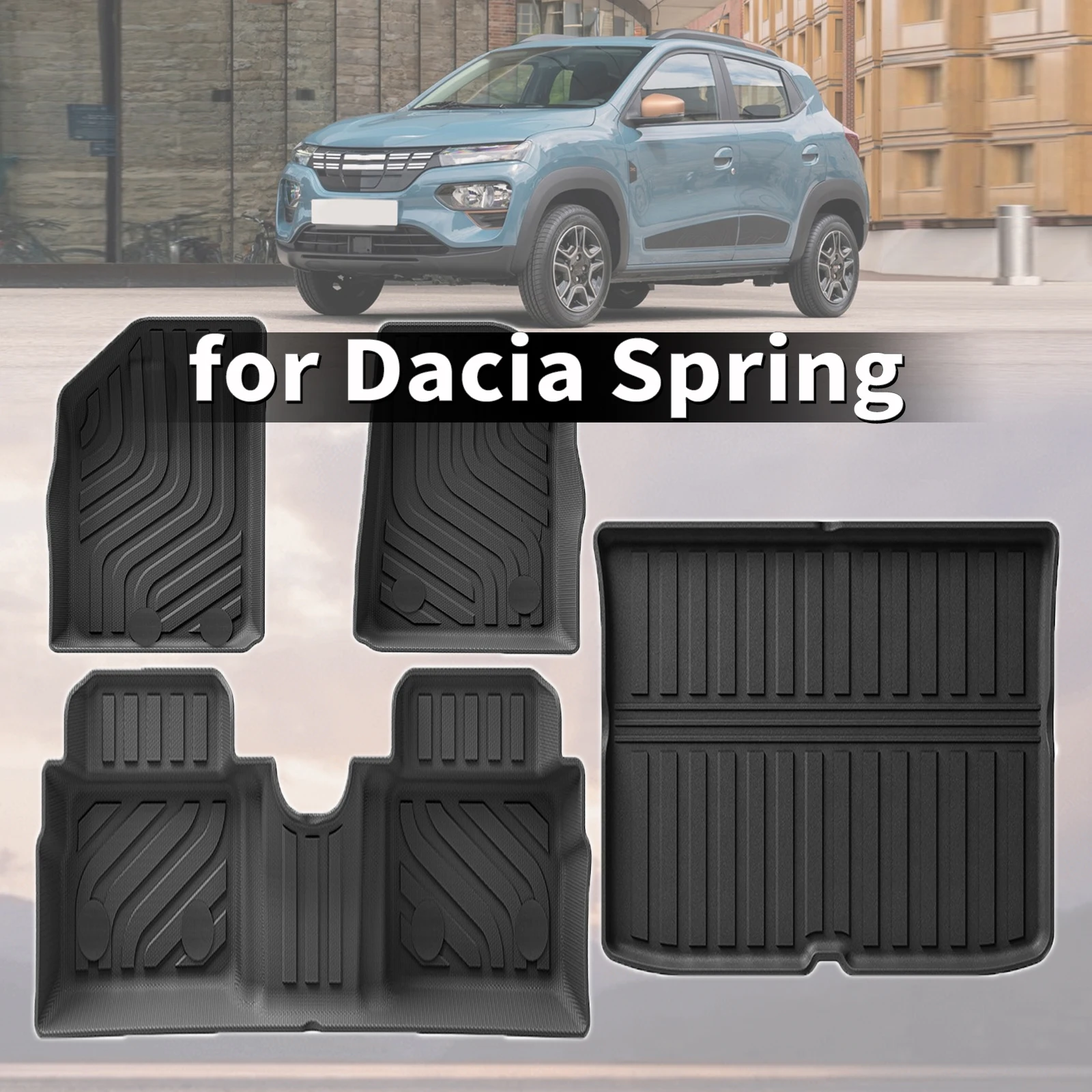 

for Dacia Spring EV 2021-2023 Renault City K-ZE Renault Kwid E-Tech Electric 3D Maxpider Style TPE All-Weather Mats