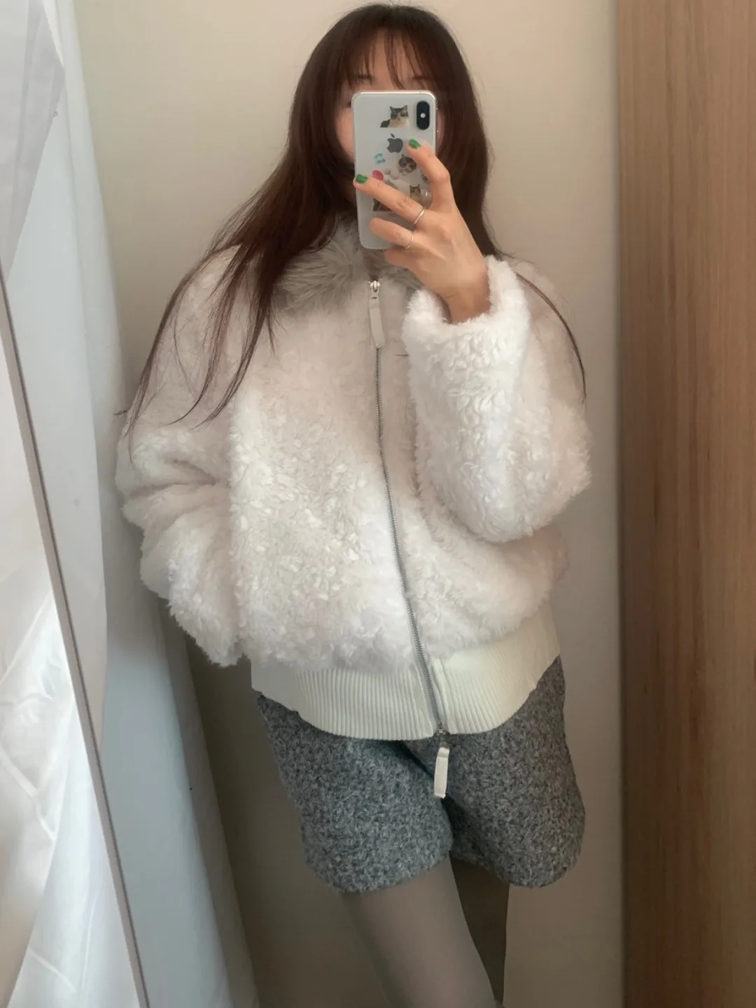 الكورية Sle معطف دافئ ort المرأة الشتاء فو الفراء طوق لينة لطيف ملابس خارجية ربيع الخريف الشتاء الموسمية Faionable Jaet