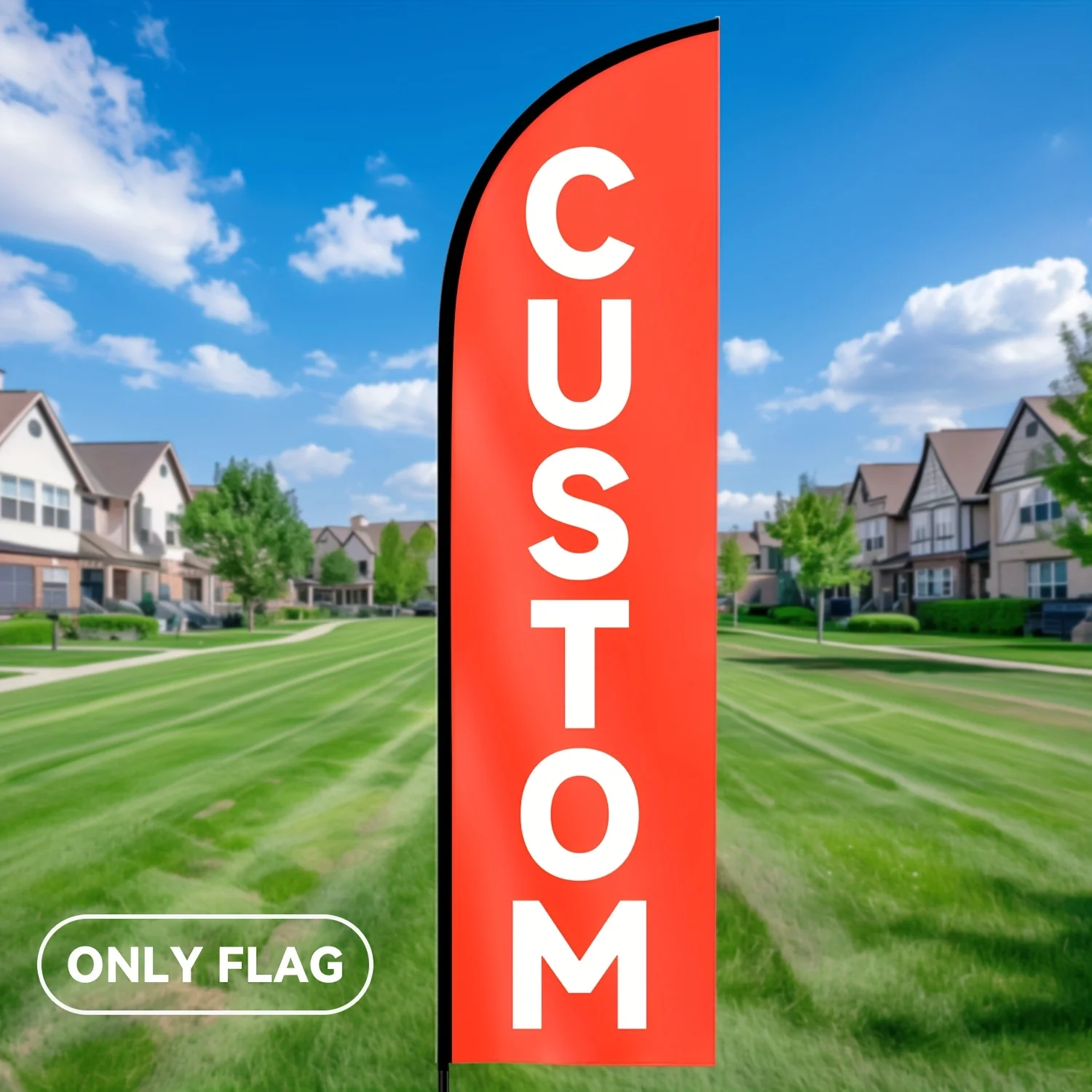 Custom Feather Flag, Personalized with Logo Image Text, Store Promotions, Brand Show, Advertising, Polye, Only Flag (No Pole)