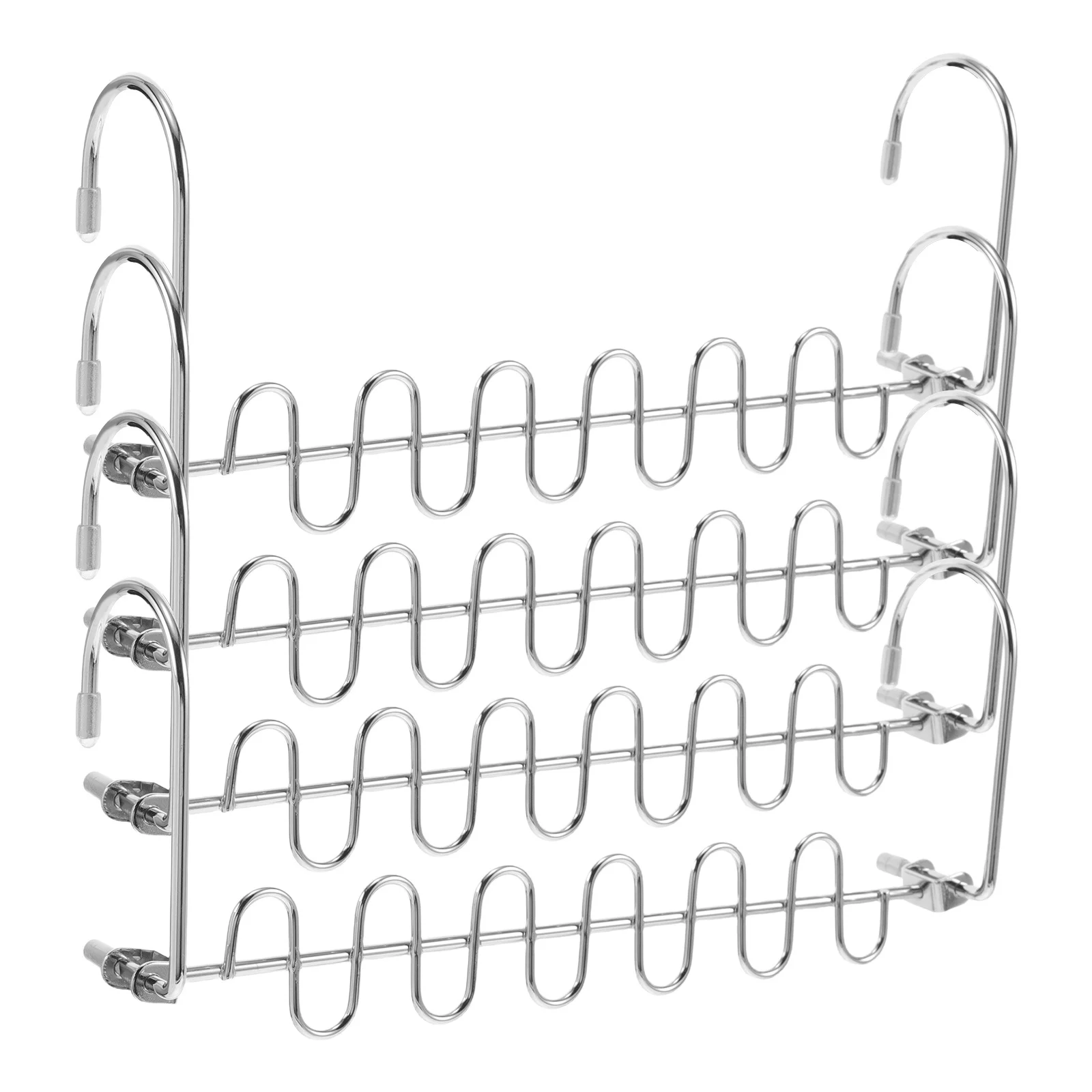 

4Pcs Metal Clothes Hanger Organizer Space Saving Folding Multi-Layer Closet Rack Dorm Room Home Shirt Coat Pant Storage