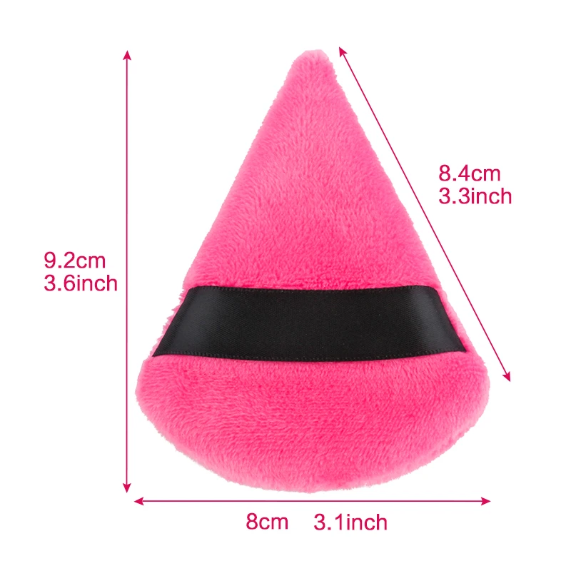 Puff triangular de terciopelo lavable para mujer, 6/3/1 piezas, esponja cosmética de algodón supersuave, herramienta de maquillaje, Accesorios de belleza Facial