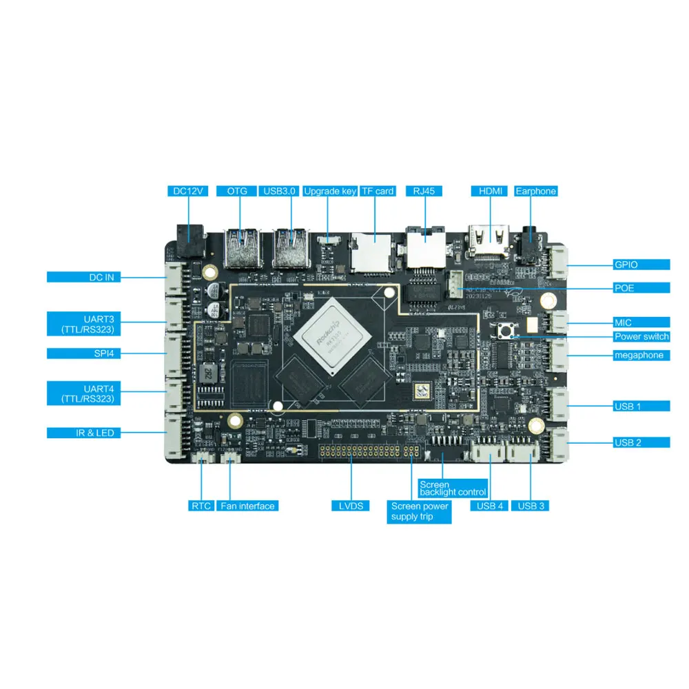 Machine de publicité de centre commercial de carte de circuit d'Android 7-10 RK3399 4 + 32GB Pcba