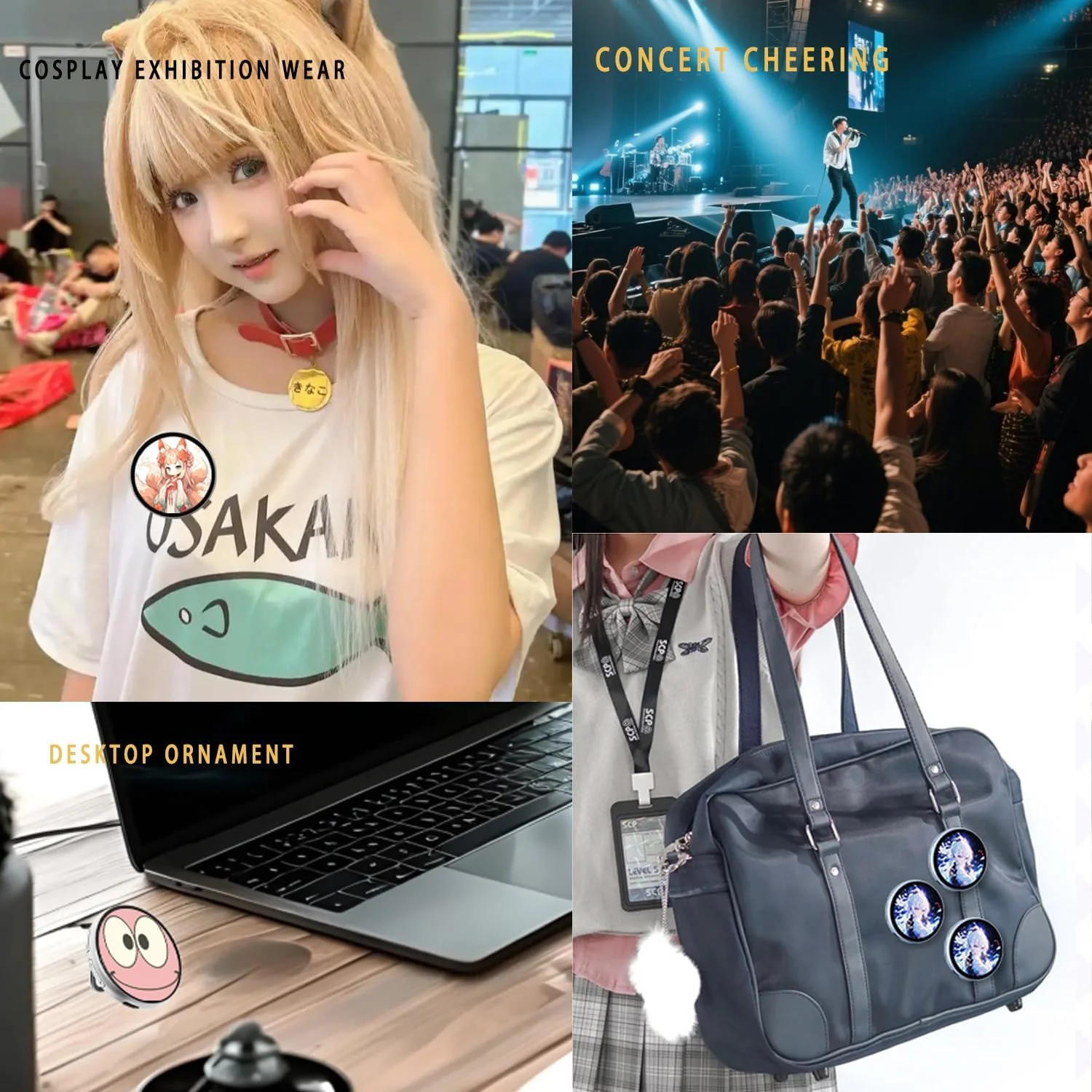 دبوس شارة بكسل معرض رقميًا، شارة شاشة IPS دبوس مغناطيسي لطيف، لعبة سايبربانك أنيمي زر شارة هدية للحفلات التنكرية