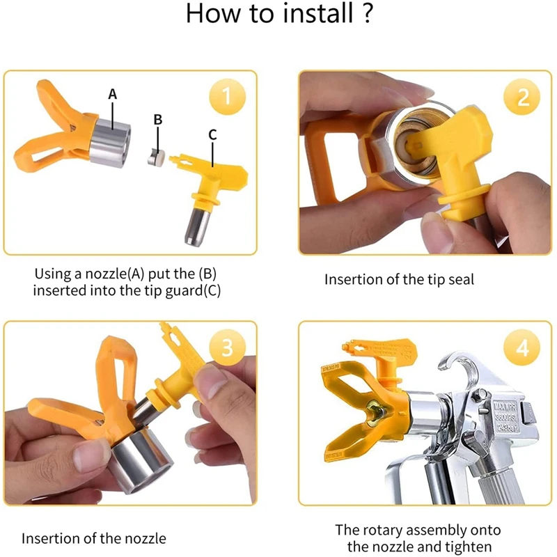 Reversible Airless Paint Nozzles With Tip Guard Set, Sprayer Paint Machine And Spraying Parts(215 311 317 517)