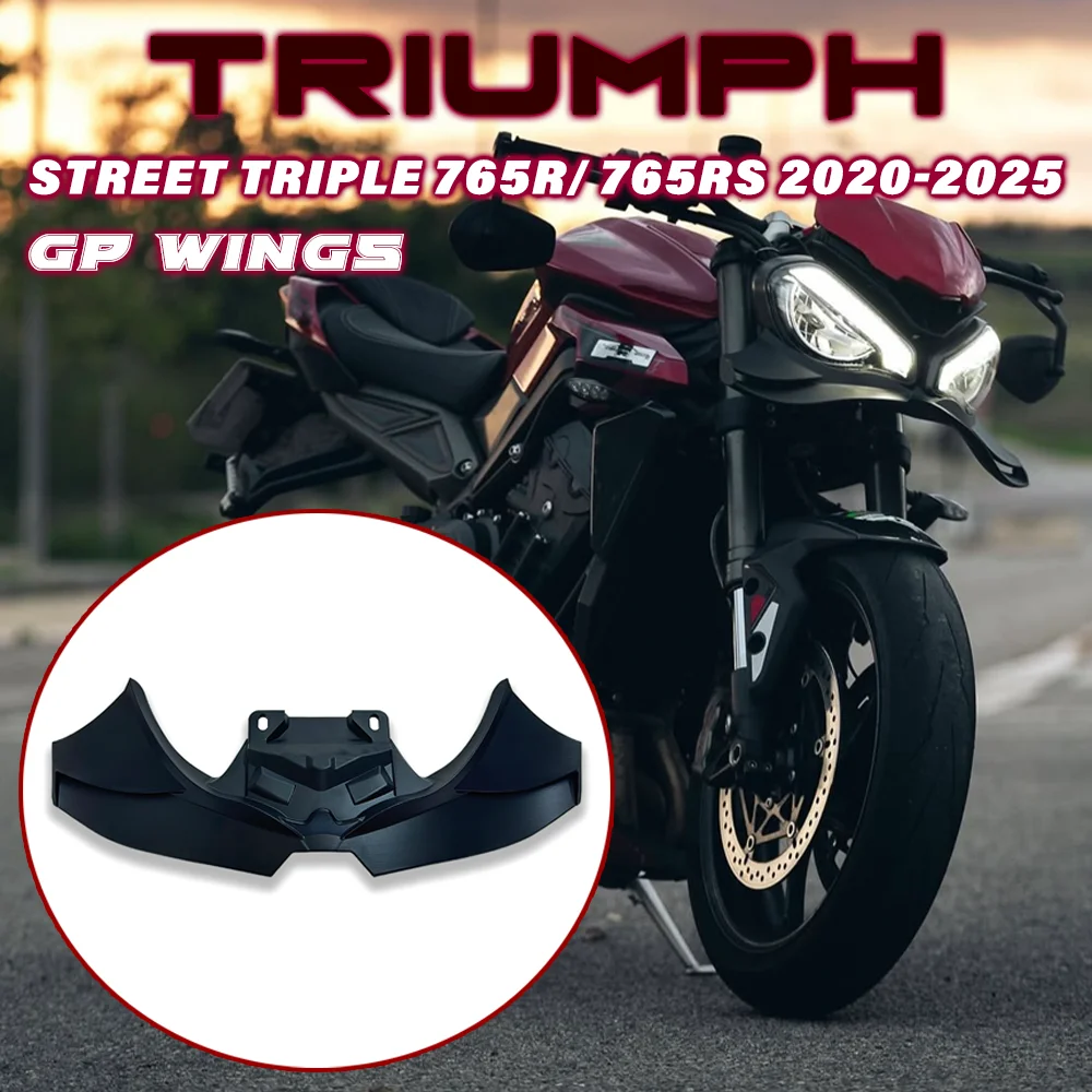 

For Triumph Street Triple 765R 765RS 2020 2021 2022 2023 2024 2025 Front Spoiler GP WING Lower Spoiler Lower Lip Fixed Wing